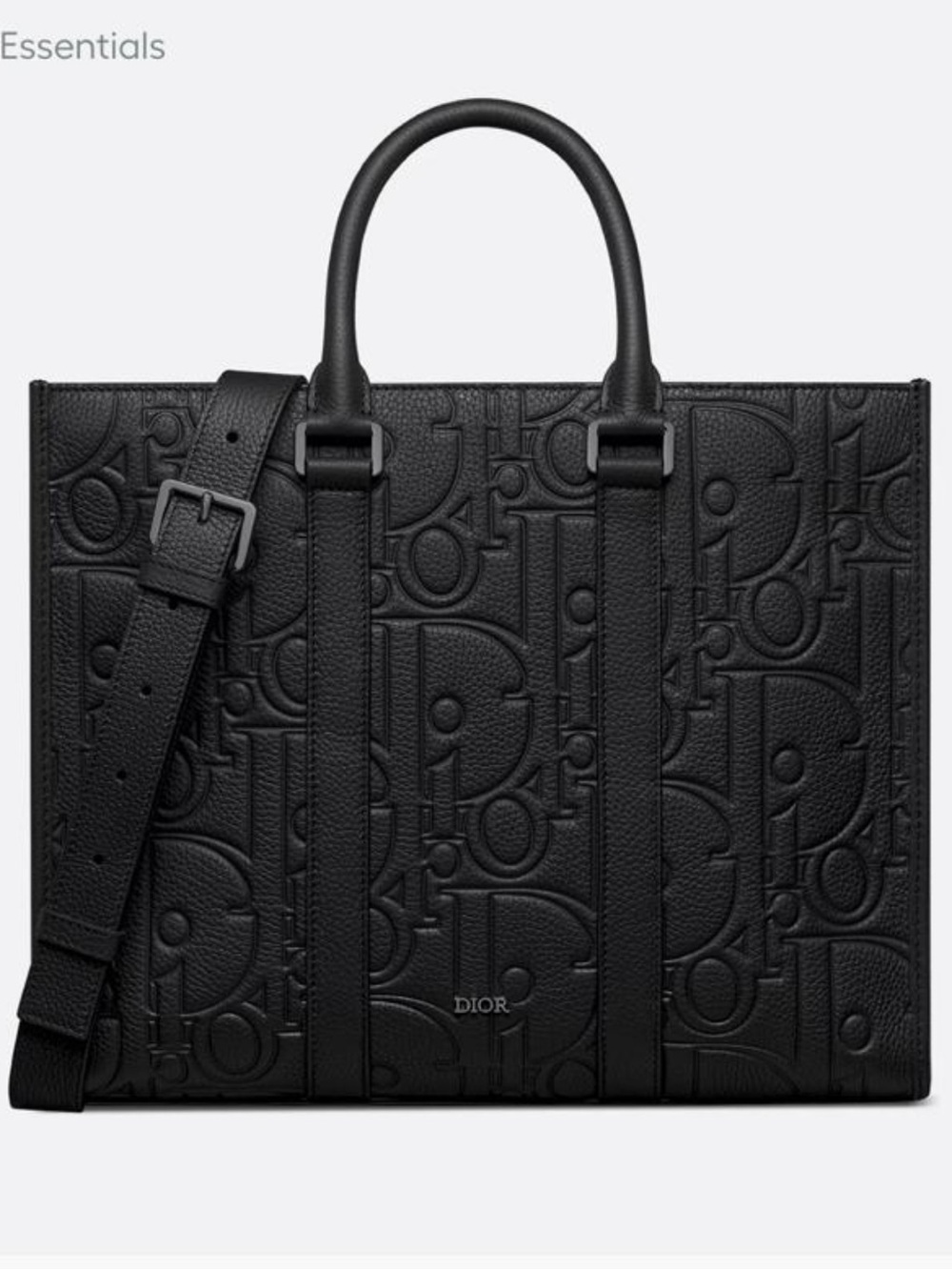 Black Embossed Logo Briefcase Tote